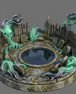 Home 2 Diorama cimetière et spectres pour figurines socle de 28 mm à XX mm