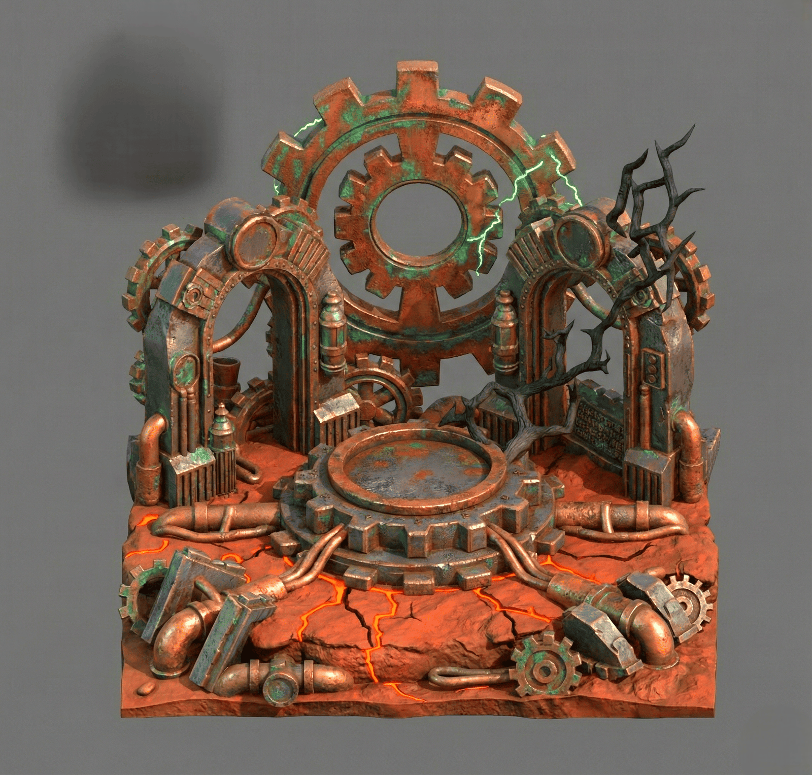 Diorama ruine avec téléporteur pour figurines socle de 40 mm à XX mm 1 diorama teleportation 40mm warhammer